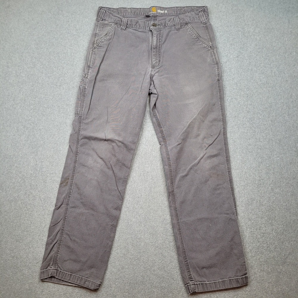 Carhartt Rugged Flex Canvas Work Pants Mens 36x32 Gray Relaxed Fit 102291-039